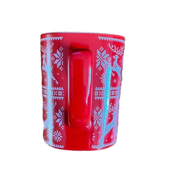 Vintage Nescafe Red Christmas Mug with Collectible Ceramic Design Christmas Char - Picture 5 of 6